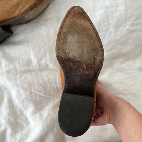 Tan Leather Frye Cowboy Boots - Picture 6 of 8